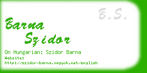 barna szidor business card